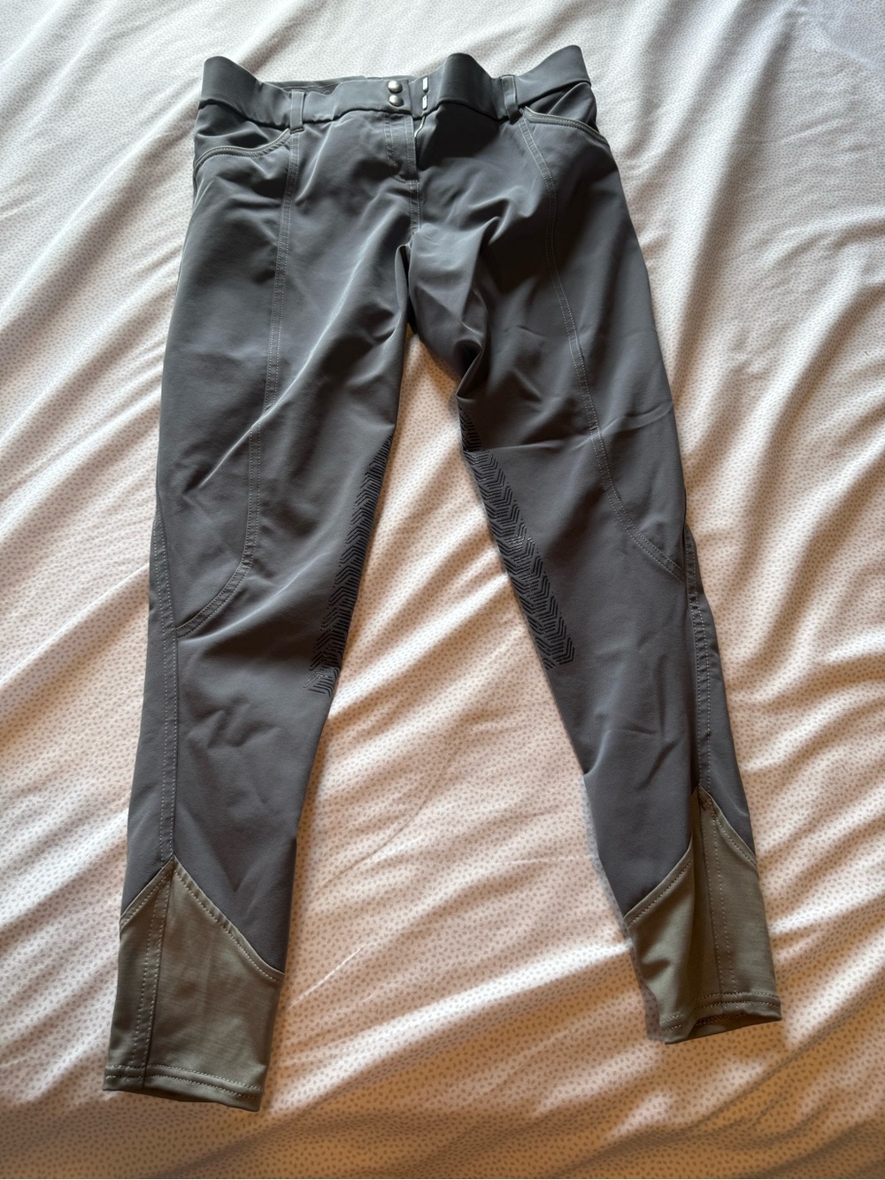 Gray GhoDho Equestrian Riding Breeches with Knee Grip